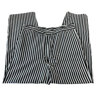 Silk House Striped Pants women’s size Small Drawstring waistband black cream